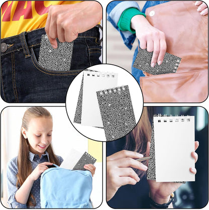 24 Pcs Mini Notebook Party Favor Small Pocket Notebook Colorful Shiny Cover Notebooks Small Spiral Notepad Memo Note Pads for Work Home Office School Classroom Supplies