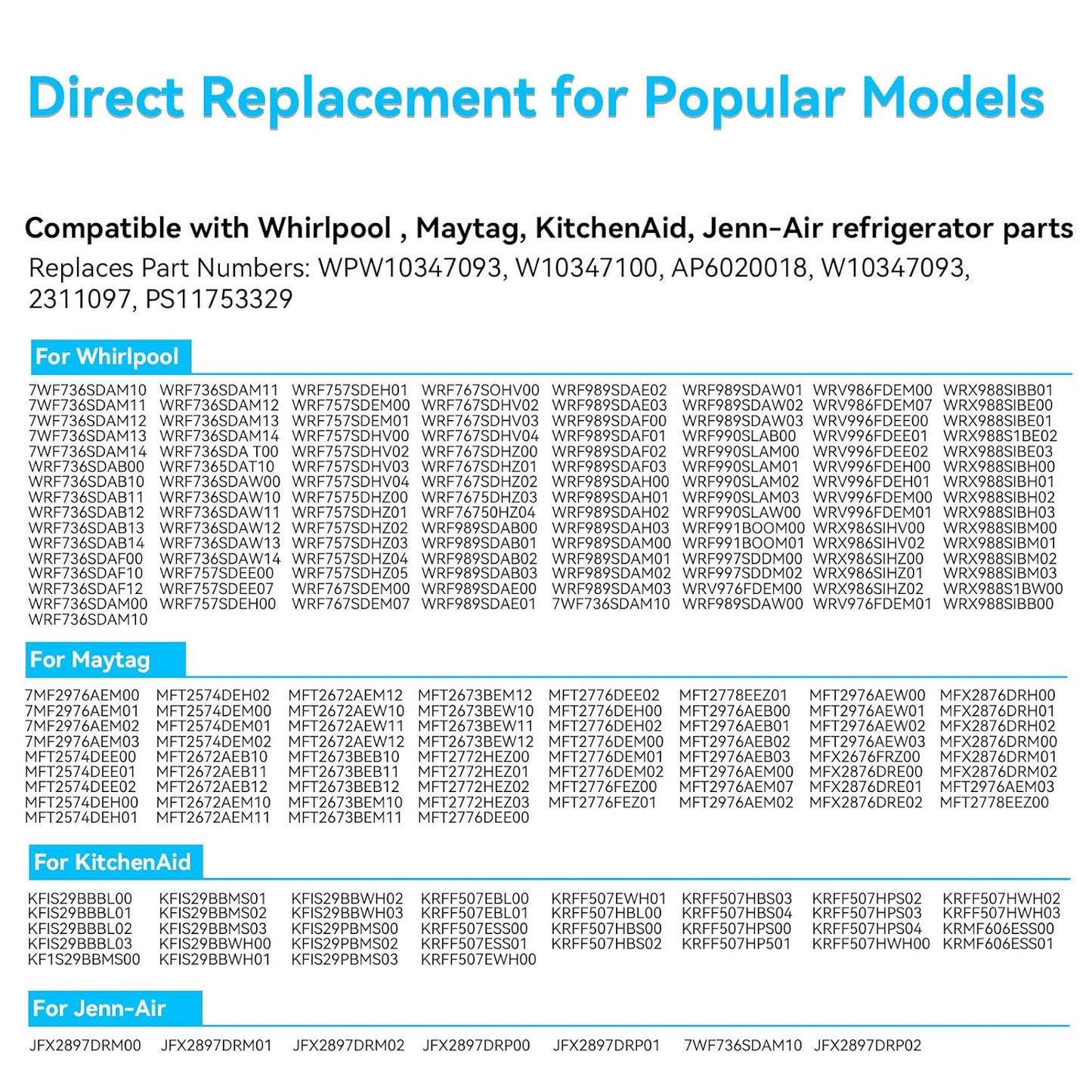 WPW10347093 Removable Ice Bin Compatible with Whirlpool Ice Bucket Replacement, W10347093 Ice Maker Assembly for Whirlpool Refrigerator Ice Bin