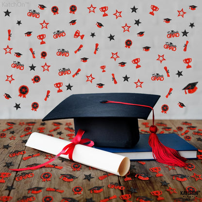 Black and Gold Grad Graduation Decorations 2026 - Pack of 1000, Congrats Grad Graduation Confetti 2026 | Grad Confetti Class of 2026 for Black and Gold 2026 Graduation Decorations, KatchOn