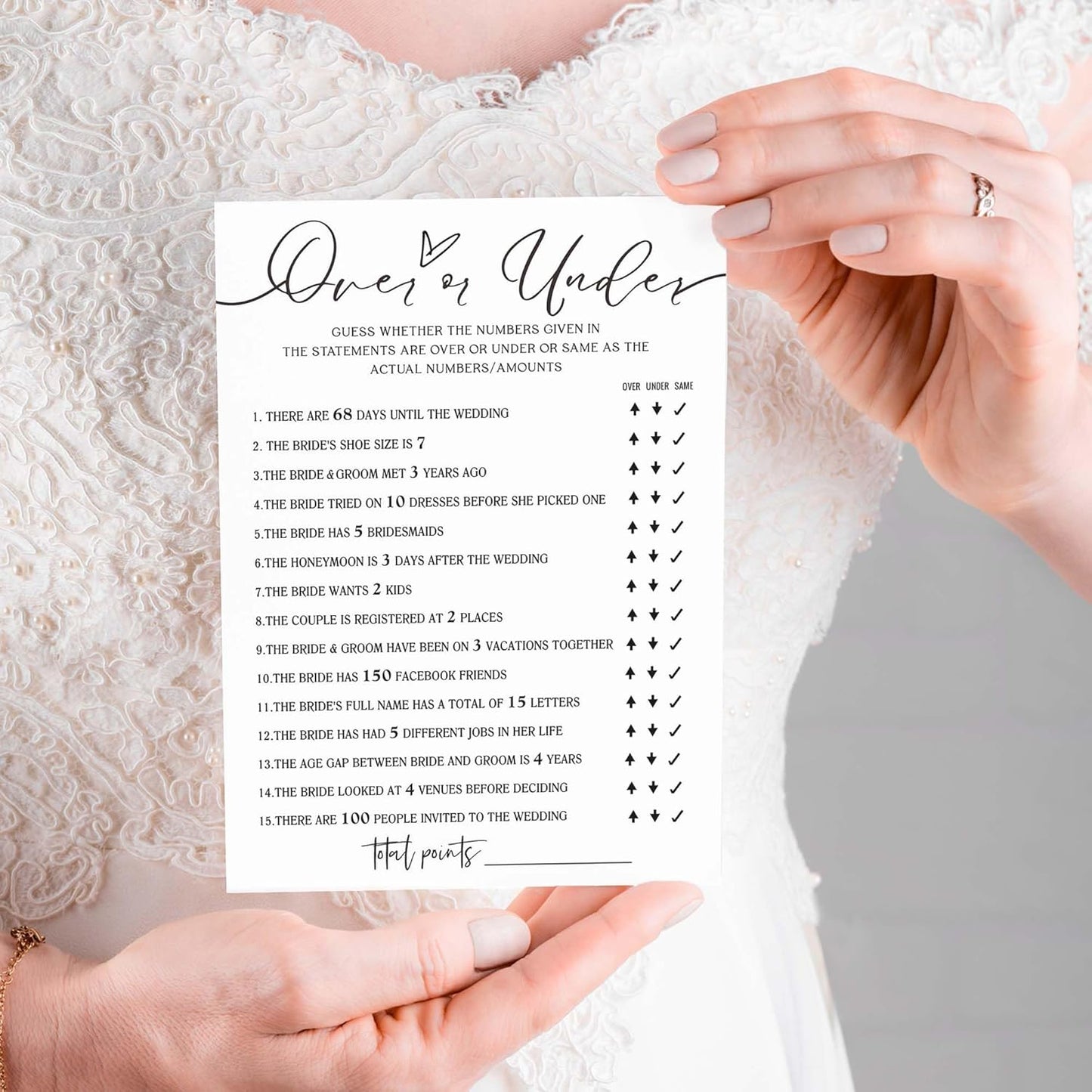 Bridal Shower Bingo, What Will The Bride to Be Receive, 25Pcs Bridal Bingo Game Cards, Engagement Party Games for Guests, Minimalist White Wedding Party Supplies - A18