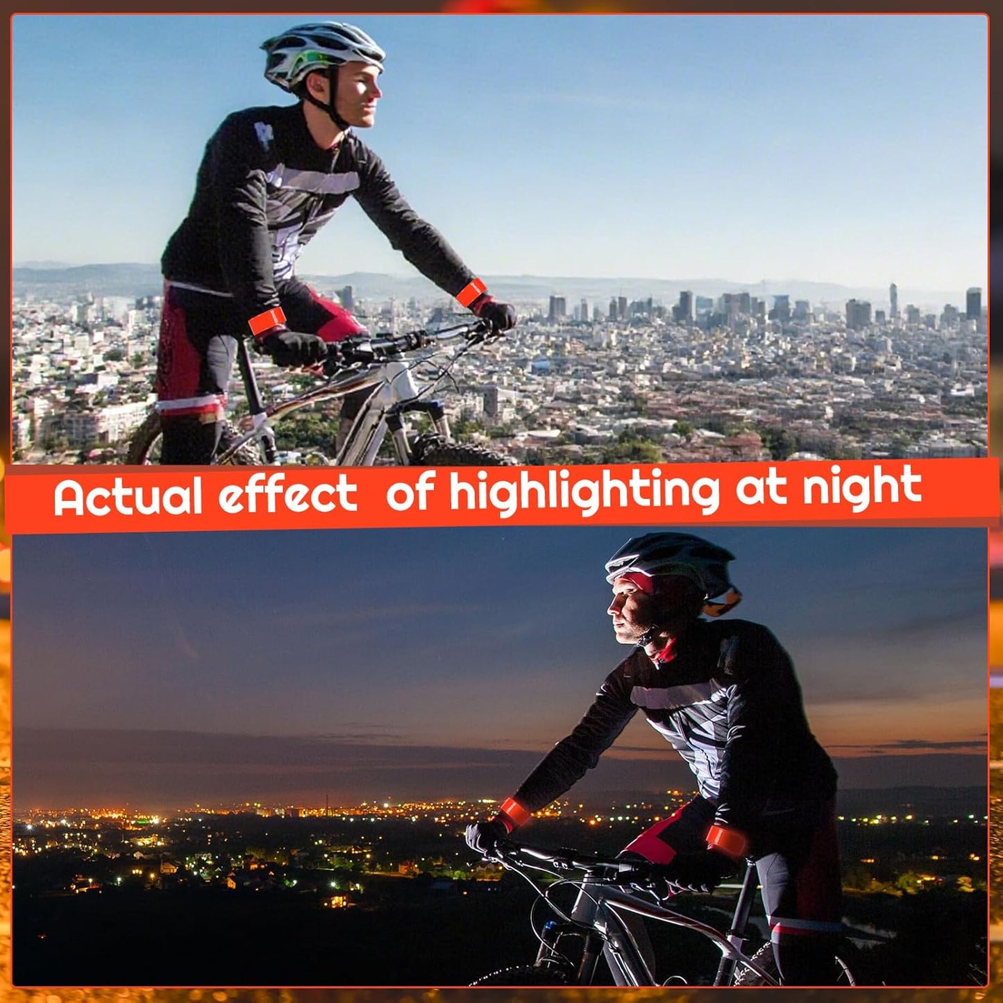 20 Pcs Reflector Snap Bands Fluorescent Slap Armbands High Visibility Slap Reflector Strips Safety Bands for Children Adults Boys and Girls When Cycling Running Hiking Jogging