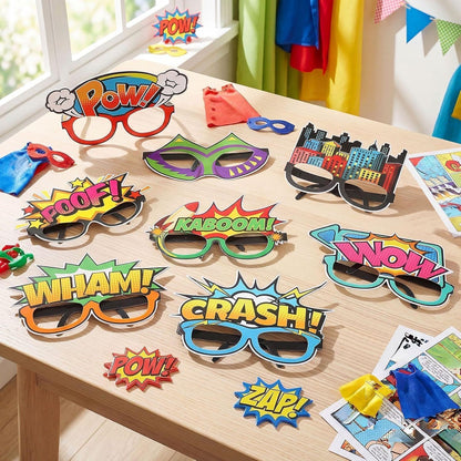 32 Pcs Spa Party Favors Paper Glasses Makeup Paper Eyeglasses Frames Spa Photo Booth Props Selfie Props for Makeup Birthday Party Decorations