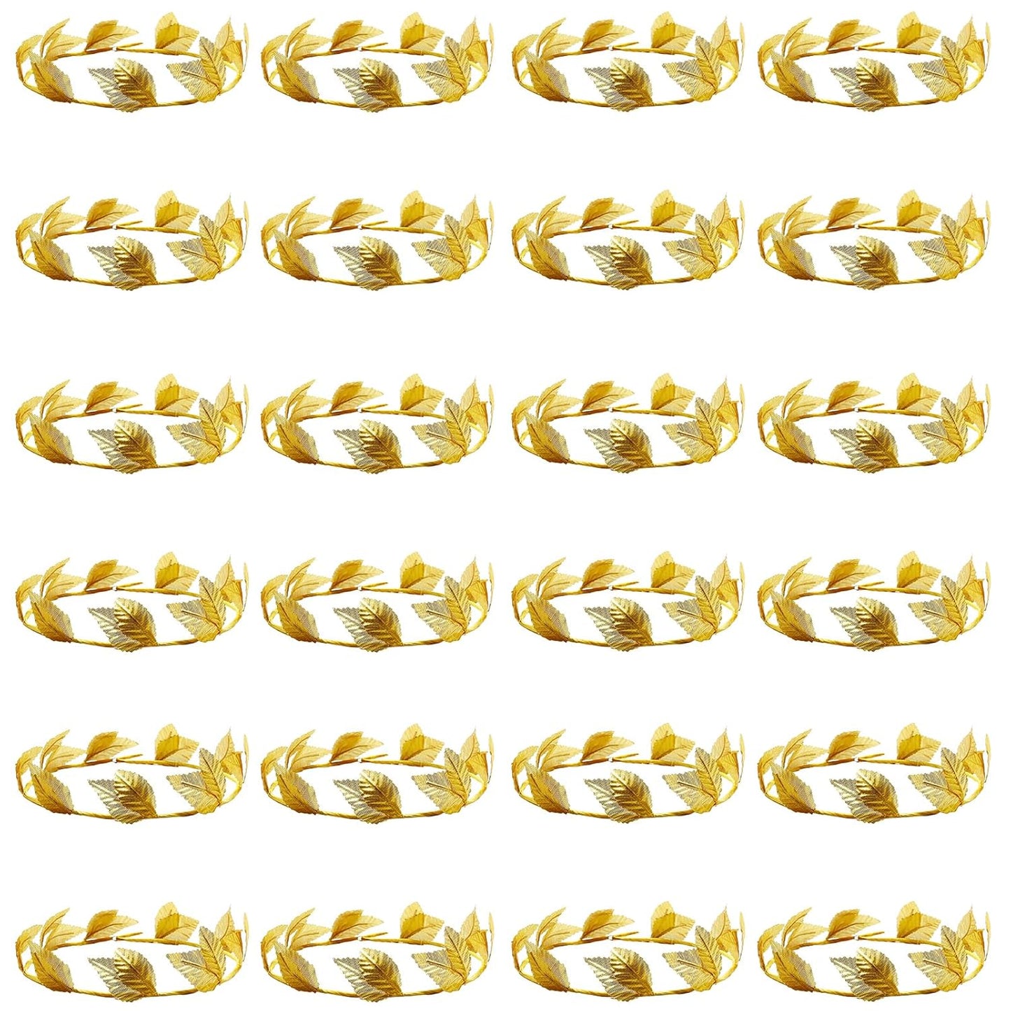 Hoypeyfiy 12 Pcs Gold Laurel Crown Wreath Headbands, Greek Goddess Roman Leaf Headpiece for Toga Party, Halloween Cosplay, Wedding, Prom, Festival Costume Accessories