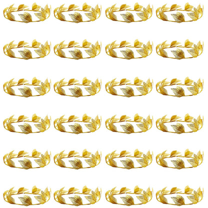 Hoypeyfiy 12 Pcs Gold Laurel Crown Wreath Headbands, Greek Goddess Roman Leaf Headpiece for Toga Party, Halloween Cosplay, Wedding, Prom, Festival Costume Accessories