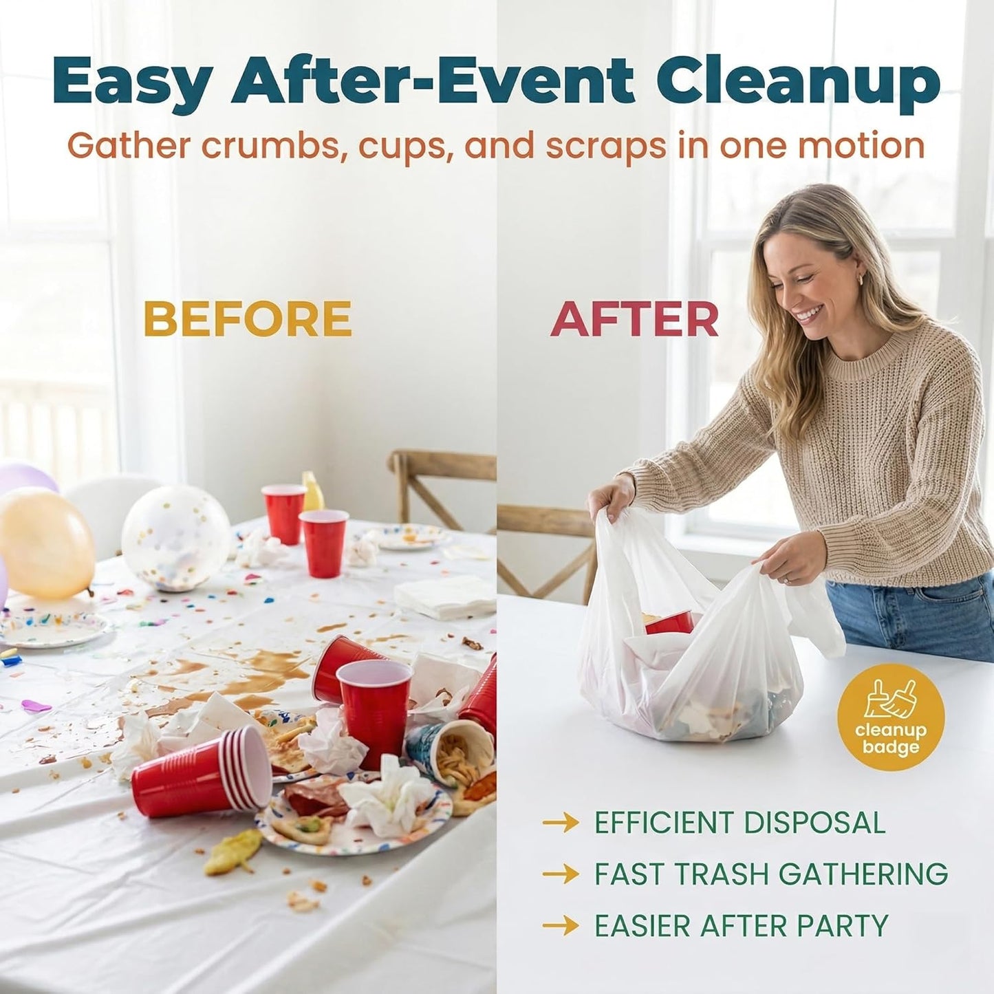 Plastic Table Cloth, 310 Ft X 54 in Disposable Tablecloth White Plastic Tablecloth with Any Cut Sliding Cutters Premium Table Cover Roll for Picnics, Parties, Birthdays, Weddings