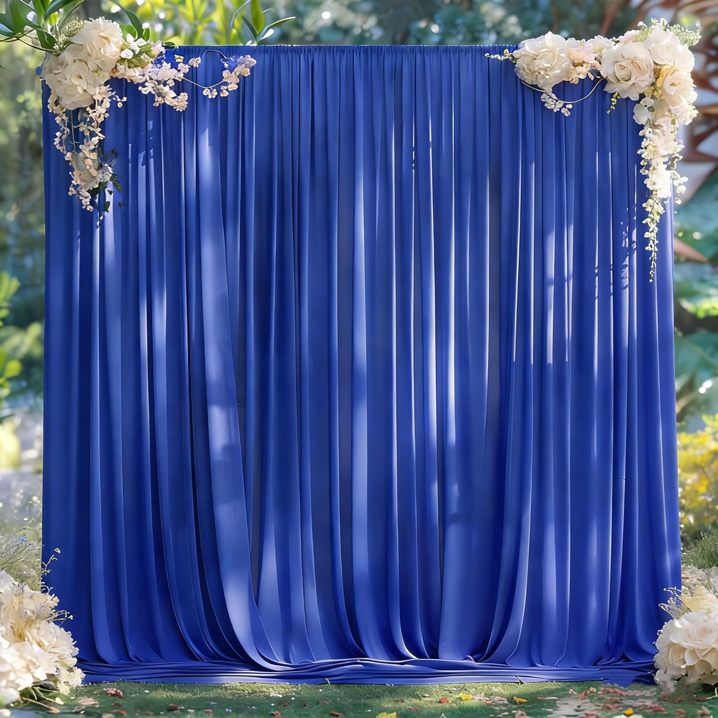 MEETSKY Black Backdrop Curtains for Parties - 10ft x 8ft Party Photo Background Curtain Rod Pocket Fabric Drapes Panels for Boys Birthday Holiday Home Halloween Decoration, 5ft x 8ft, 2 Panels