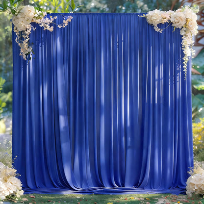 MEETSKY Black Backdrop Curtains for Parties - 10ft x 8ft Party Photo Background Curtain Rod Pocket Fabric Drapes Panels for Boys Birthday Holiday Home Halloween Decoration, 5ft x 8ft, 2 Panels