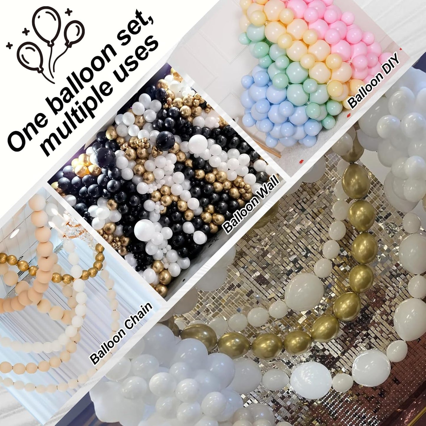Gold Quick Link Balloons, 60PCS Linking for Balloon Wall Arch Chains, 6inch Linkable for Wedding Birthday Baby Shower Engagement Graduation Party Decorations