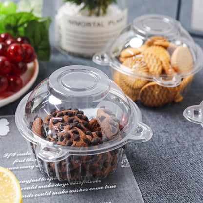 NPLUX 50 Pack Individual Cupcake Containers Plastic Cupcake Holders Deep Dome Muffin Containers