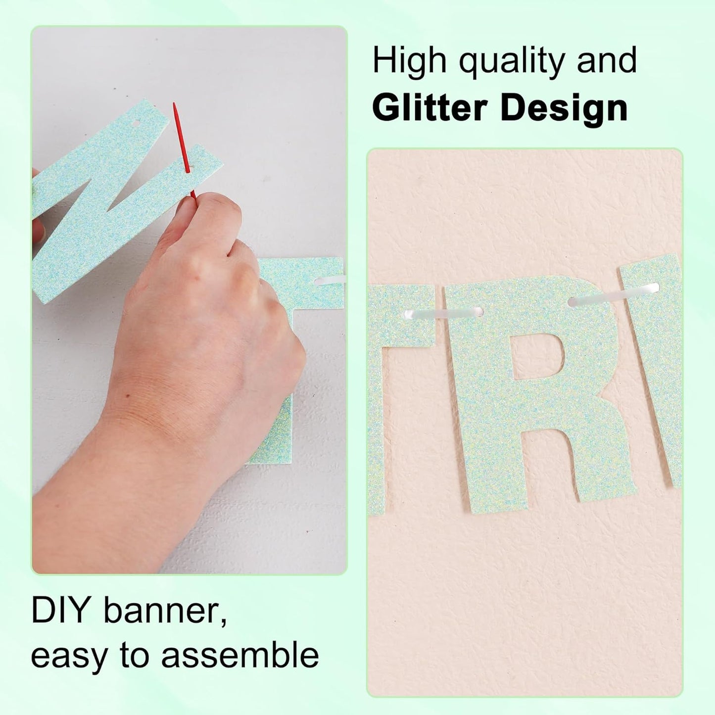 BEISHIDA 116 PCS A-Z DIY Letter Banner Kit Make Your Own Banner Including 111 Letters and Numbers 3 Rope and 2 Threading Device,Customized for Birthday Graduation Wedding Decor Black