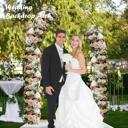 Metal Arch Backdrop Stand 7.2FT+6FT Wedding Arch Backdrop Stand Set of 2 Gold Arch Backdrop Stand for Valentines Day Party Wedding Ceremony Baby Shower Birthday Floral Balloon Decration