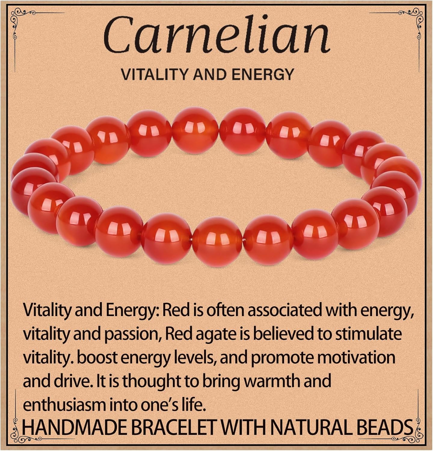 LPBeads Handmade Natural Gemstone Stretch Elastic Bracelet Healing Crystal Round Stone Beads Jewelry Gifts for Women Men
