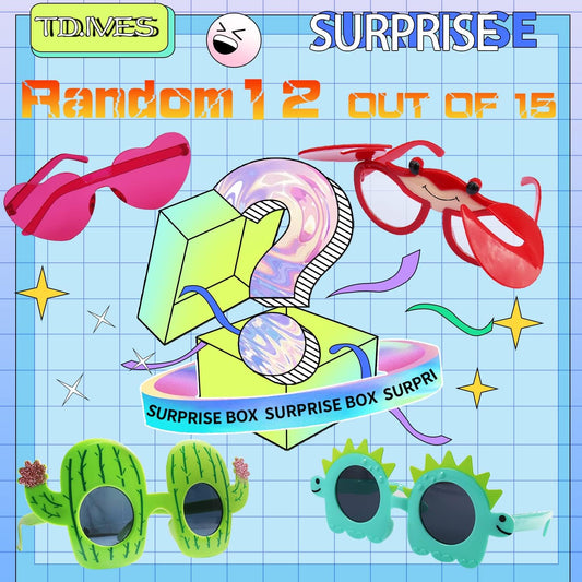 12 Pack Funny Party Sunglasses, Novelty Fun Glasses, Cool Costume Masks for Adults, Party Supplies, Photo Booth Props Sunglasses