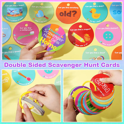 Hoolerry Toddler Scavenger Hunt Cards, Scavenger Hunt Game Preschool Games, Toddler Activity for Toddlers Ages 3 4 5 Children Birthday Gifts(Outdoor Edition)