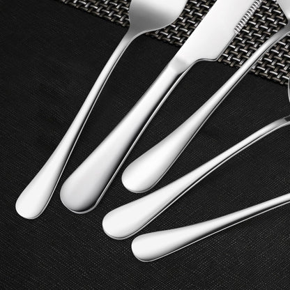 Stainless Steel Serving Utensil Set 10-Piece Buffet Flatware Catering Silverware with Bread Tong,Cake Spatula,Serving Ladles,Salad Fork,Cheese Knife,Large Spoon for Parties Buffet