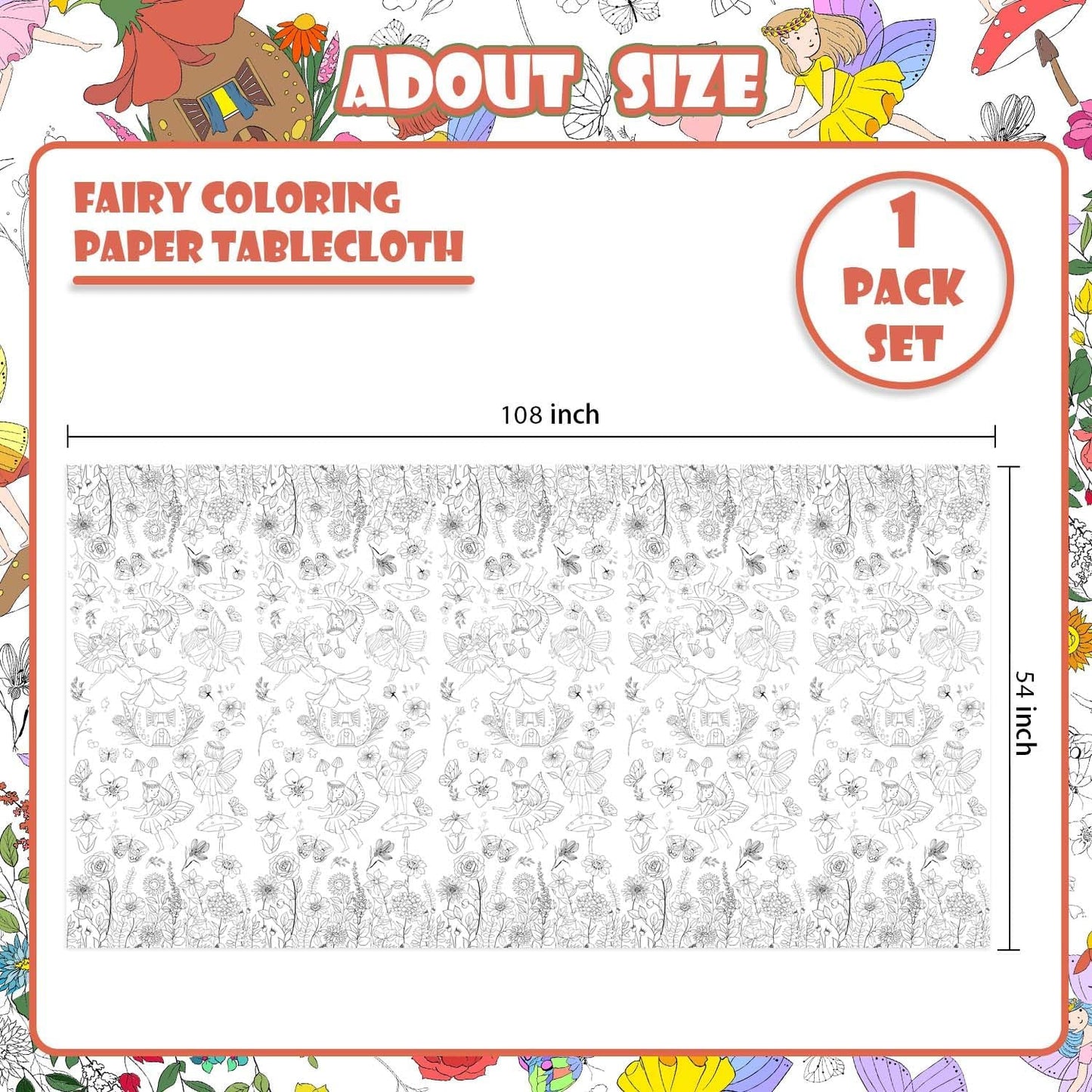 Giant Construction Party Coloring Tablecloth for Kids - Huge Construction Theme Table Cover Large Dump Truck Vehicle Painting Poster for Children Birthday Party Supplies 54x108 Inch