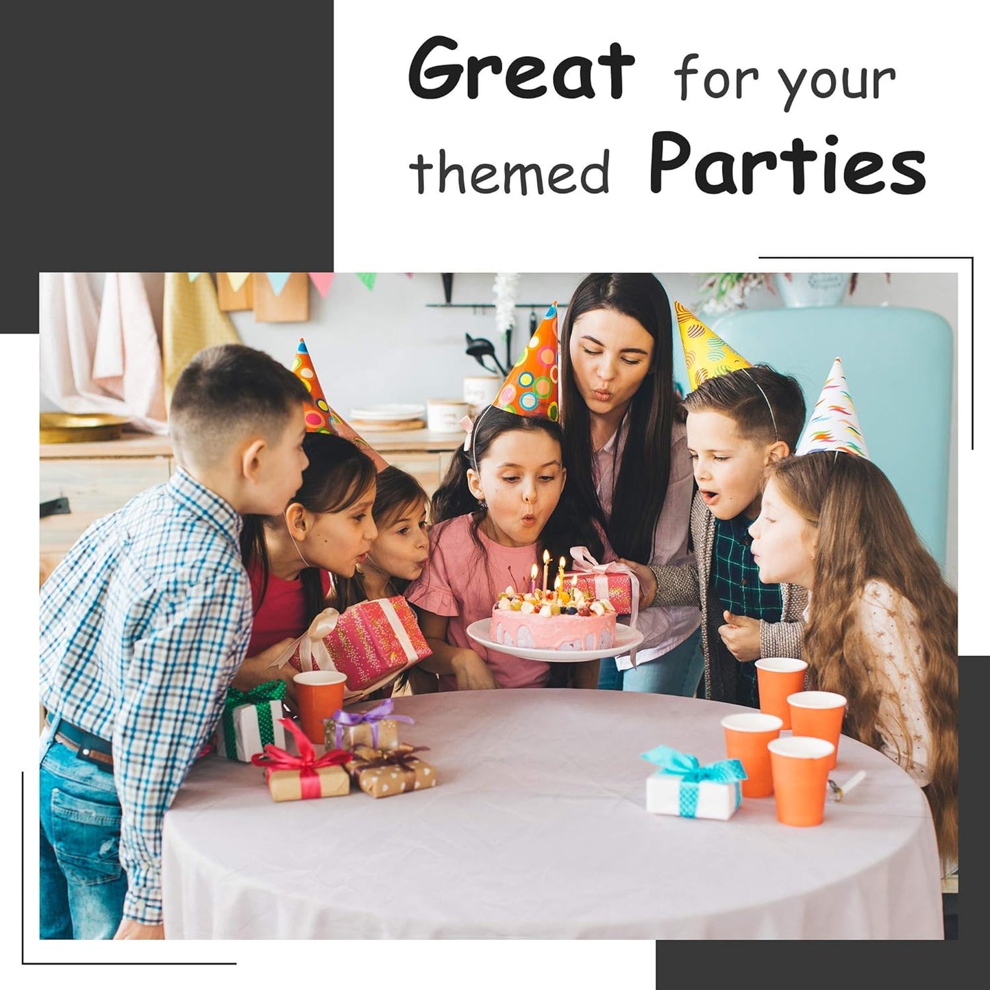 14 Pack Black 54 x 108 in. Rectangle Disposable Plastic Tablecloths - Smooth Decorative Covers for Parties, Weddings