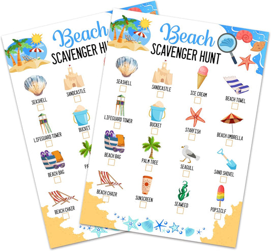 Beach Scavenger Hunt Cards Set Of 25 Pcs, Camping Scavenger Hunt Game, Outdoor Scavenger Hunts, Outdoor Holiday Party Game Find And Seek Camping Activity, Holiday Party Games For Family Friend, A04
