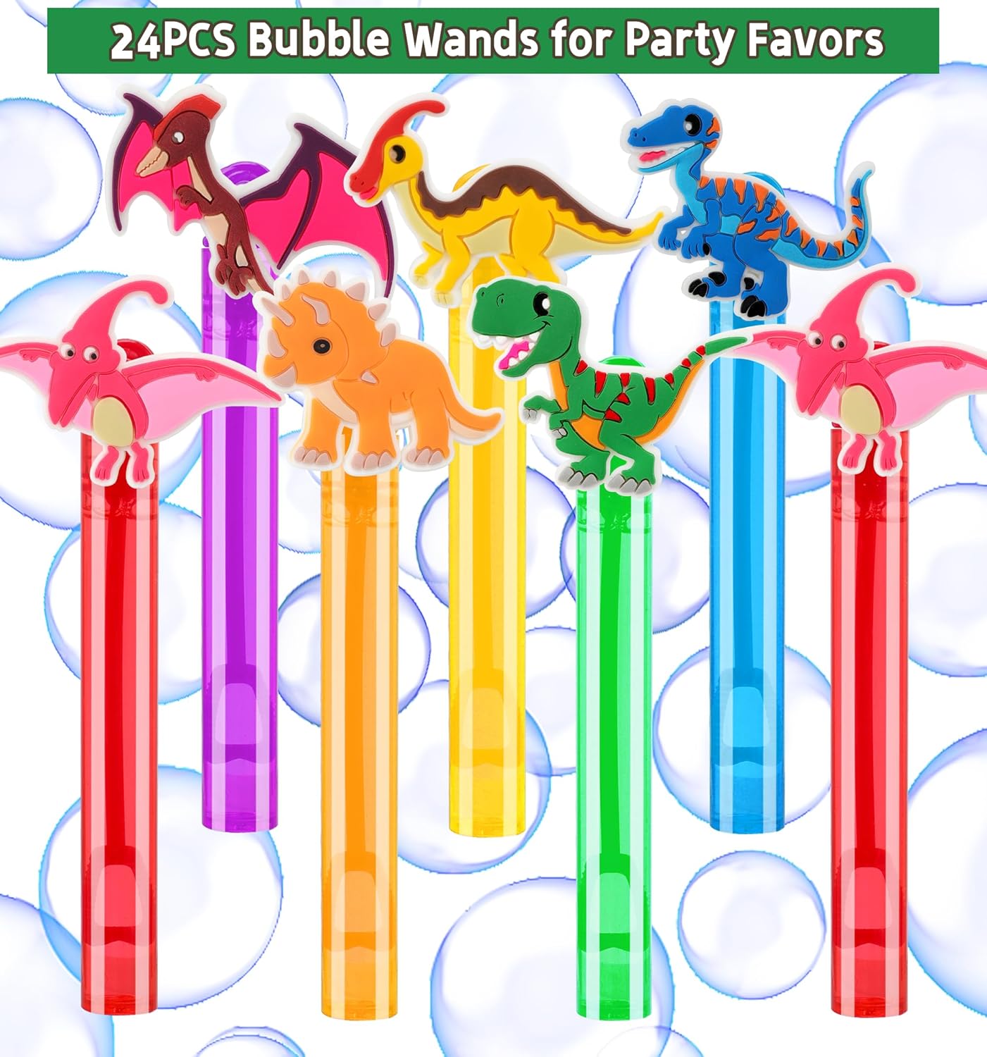 24PCS Animal Bubble Wands for Wild One Birthday Baby Shower Decorations Safari Jungle Theme Party Favors Supplies, Pinata Goodie Bags Filler, Classroom Prizes, Valentines Gifts, Easter Stuffers