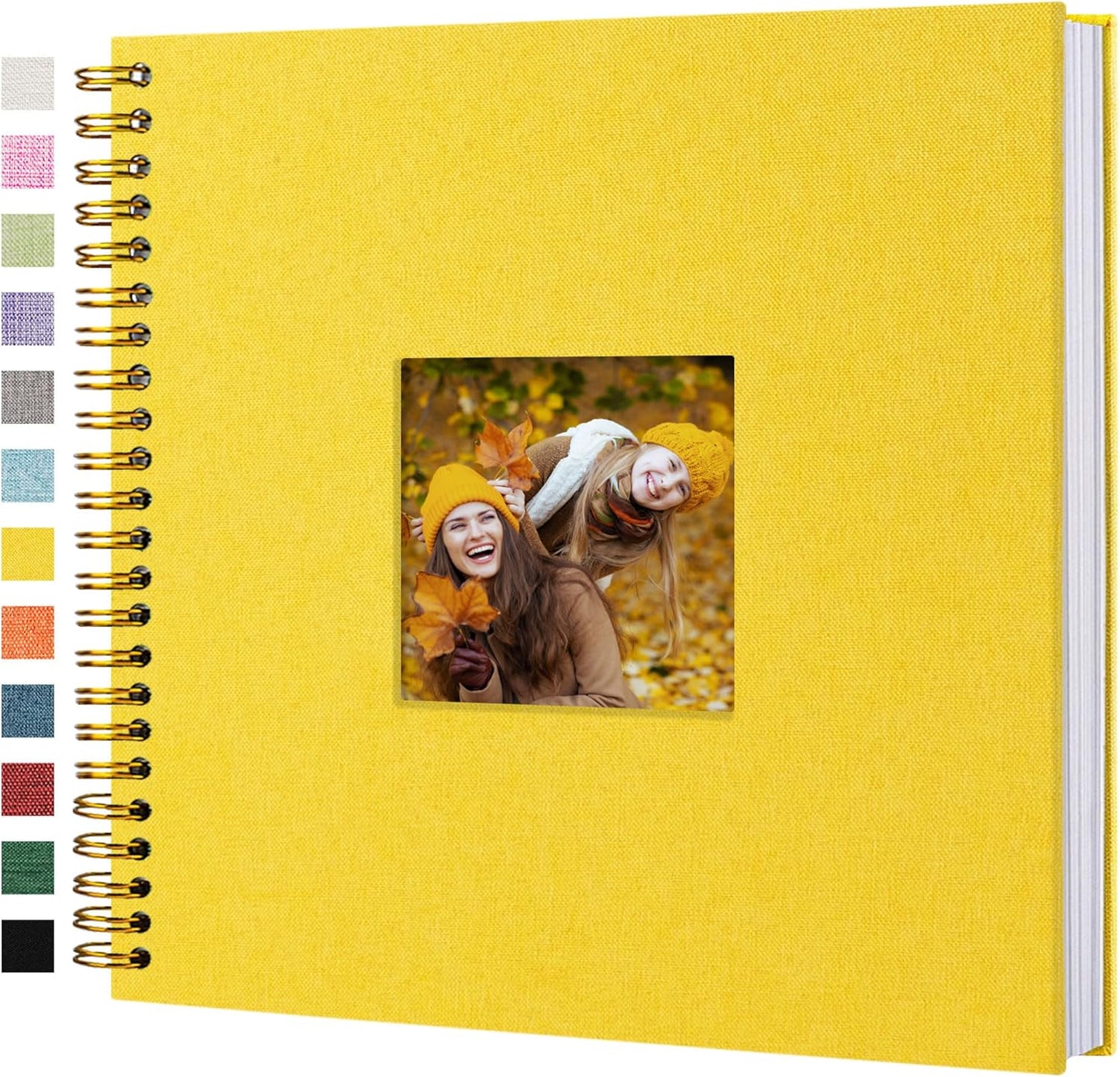 8 x 8 Inch Scrapbook Photo Album Linen Cover 20 Sheets/ 40 Pages, Hardcover Kraft White Pages Memory Book, for Travel Wedding Guest Book Christmas Baby Shower Fits 4x6 & Instant Photos, Beige