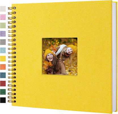 8 x 8 Inch Scrapbook Photo Album Linen Cover 20 Sheets/ 40 Pages, Hardcover Kraft White Pages Memory Book, for Travel Wedding Guest Book Christmas Baby Shower Fits 4x6 & Instant Photos, Beige