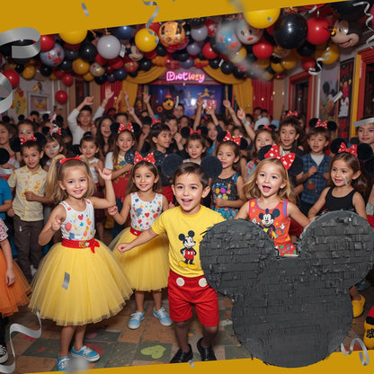 APINATA4U 17.5" Mouse Ears Pinata Kit - Perfect for a Magical Mouse Theme Birthday Party in Classic Black! Includes Stick and Confetti for Extra Fun!