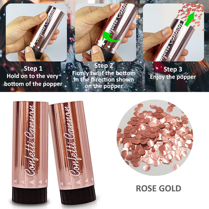 Confetti Poppers Cannons for Wedding Birthday Graduation Baby Shower Anniversary Christmas New Year's Kids Fun Party Supplies Decorations and Favors (Gold)