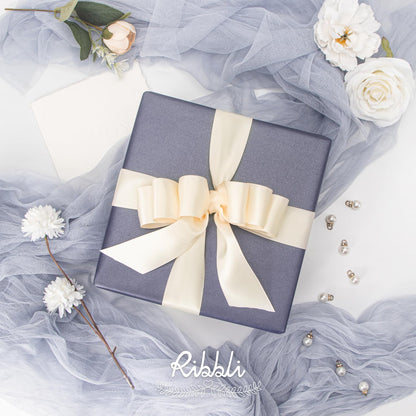 Ribbli Double Faced White Satin Ribbon,3/8” x Continuous 25 Yards,Fabric Ribbon use for Bows Bouquet,Gift Wrapping,Floral Arrangement