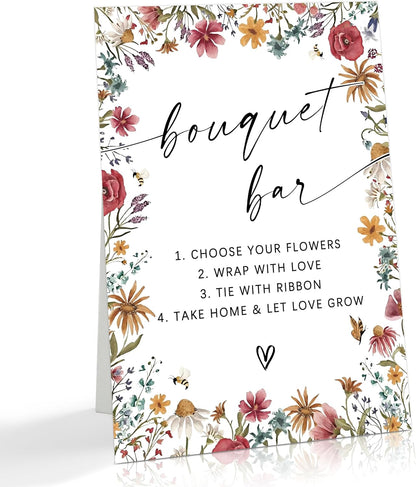 Wild Flower Audio Guest Book Sign, Baby in Bloom Love is in Bloom Decorations, Bridal Shower Baby Shower Wedding Signs for Reception, Floral Party Table Decor, 8 x 11 Inch