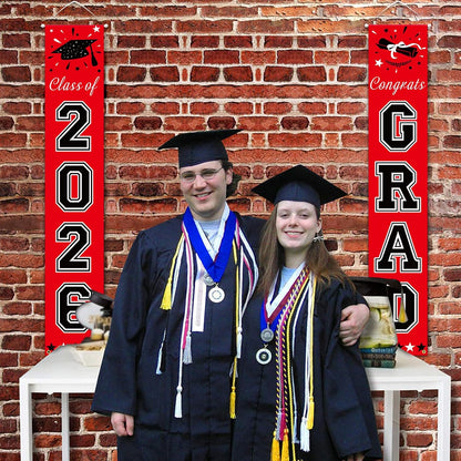DAZONGE 2026 Graduation Decorations Blue, Congrats Grad Porch Banner for Any Schools or Grades 2026 Graduation Party Decorations