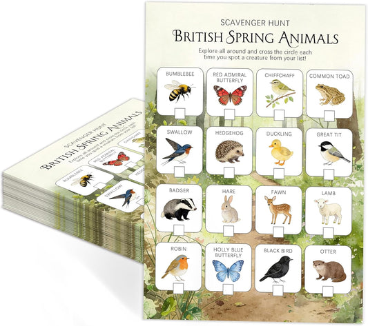 30Pcs Nature Scavenger Hunt Cards, Scavenger Hunt Cards Road Trip and Travel Activities, Spring Summer Holiday Party Supplies, Camping Games Outdoor Indoor Seek Activity-A03