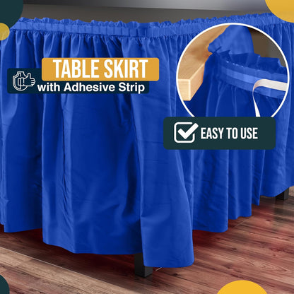 Exquisite Ruffle Table Skirt Pink 6 Pack 14 Ft Long Table Skirts for Rectangle Tables 6ft Plus or Round Tables Skirts with Adhesive Strip for Gender Reveal Decor & Happy Birthday Parties