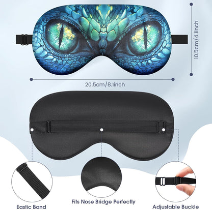 2 Pcs Sleep Mask for Kids Boys, Silk Eye Covers for Sleeping, Adjustable Strap & Light Blocking Design, Adult Children's Bedtime Blindfold for Travel and Home Use (Funny Eye)