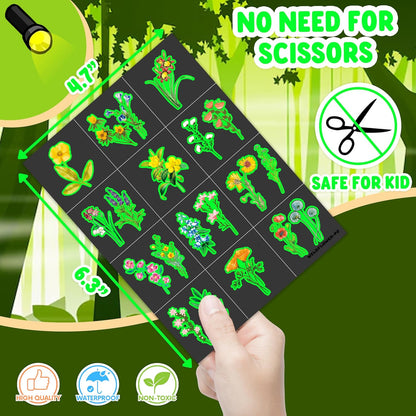 96 PCS Small Wildflower Floral Pre–Cut Temporary Tattoos Birthday Party Decorations Supplies Favors Spring Flower Bouquets Decor Stickers Gifts Boys Girls Classroom School Prizes Reward (Normal)