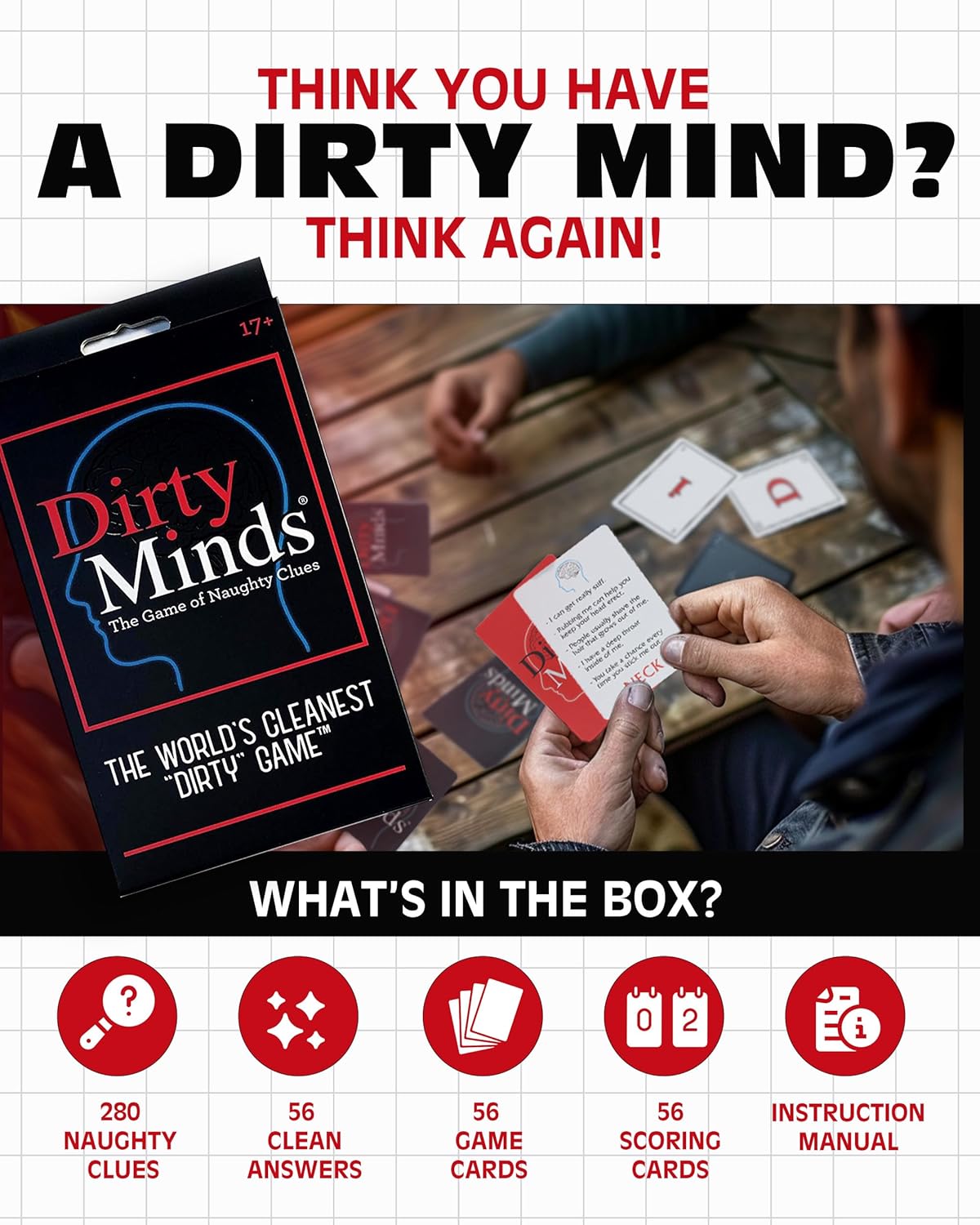 TDC Games Travel Dirty Minds Card Game for Adults, Party Game for Couples Date Night and Bachelorette Parties