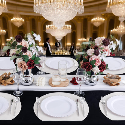 Supernal 360pcs Silver Plastic Cutlery,Elegant Plastic Silverware,Silver Hammed Silverware,Disposable Flatware,Include 120 Forks,120 Knvies,120 Spoons,Perfect for Birthday,Party,Wedding