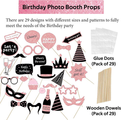 Hawaiian Party Photo Booth Props Kit, 30 PCS Luau Photo Booth Props with Large Inflatable Selfie Picture Frame for Hawaiian Tropical Tiki Summer Pool Party Supplies