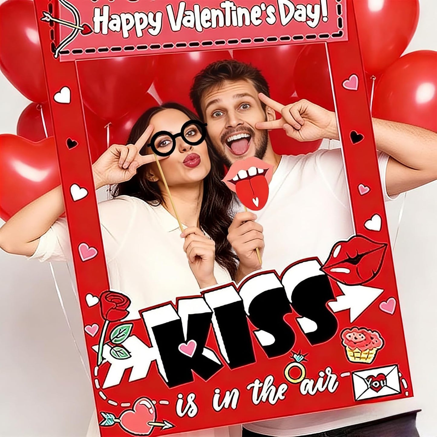 47 PCS St Patrick's Day Photo Booth Props Kit - Funny Couple Handheld Frames & Selfie Decorations for Party (34 Props, 12 Tattoos & Handheld Frame