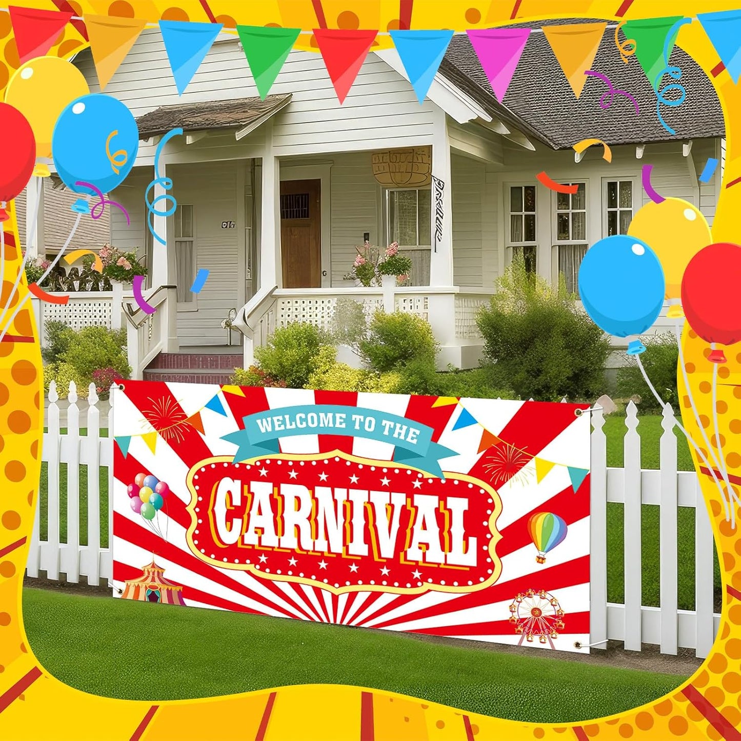 Teenyyou Welcome to the Carnival Banner Carnival Decorations Circus Party Supplies Backdrop for Circus Theme Party Decorations Birthday, 71 x 35 Inch