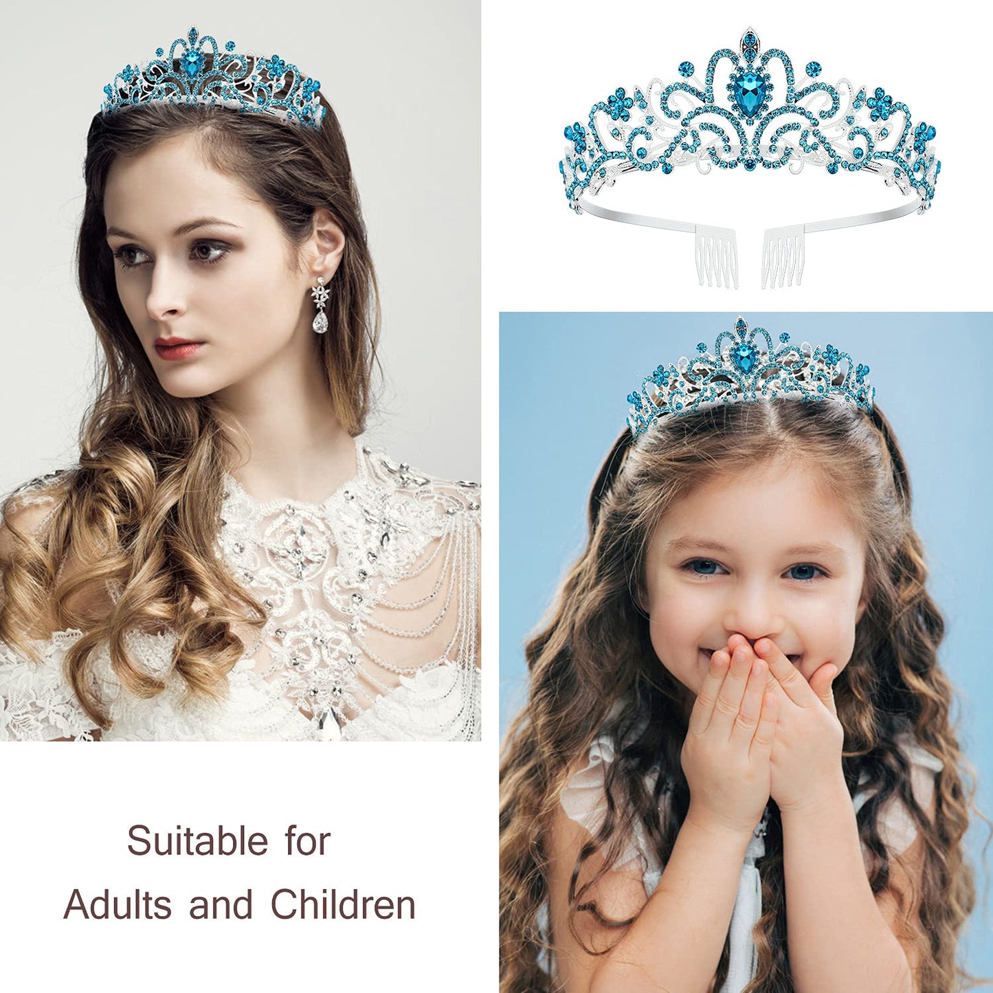 Princess Birthday Tiara - Happy Crown for Girls & Women, Decorative Accessory
