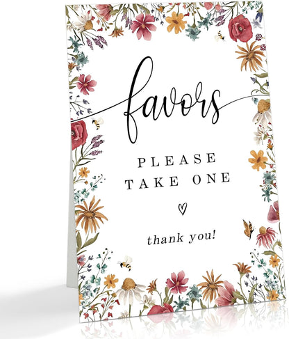 Wild Flower Audio Guest Book Sign, Baby in Bloom Love is in Bloom Decorations, Bridal Shower Baby Shower Wedding Signs for Reception, Floral Party Table Decor, 8 x 11 Inch