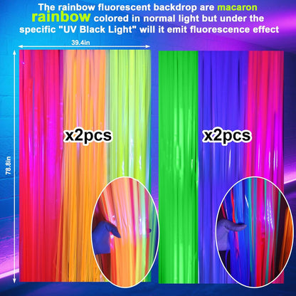 4 Packs Silver Foil Fringe Curtain, Silver Glitter Metallic Tinsel Backdrop for Birthday, Wedding, Baby Shower, Bachelorette, 70s 80s 90s Theme Disco Party, Iridescent Party Decorations Supplies