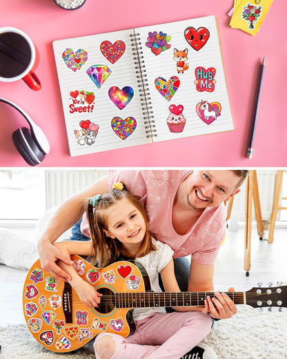 JCFIRE 200PCS Stickers for Kids, Waterproof Cute Mixed Animal Food Vinyl Scrapbook Stickers for Water Bottle, Book, Laptop, Goodie Bags Stuffers Kids Party Favors, Classroom Supplies Must Haves
