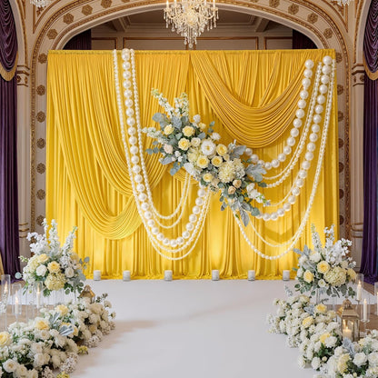 10ftx10ft Black Backdrop Curtains for Weddings Parties, Wrinkle Free 2 Panels Silky Polyester Photo Backdrop Drapes Back Drop Cloth Drapery for Birthday Mother'sDay Photography Background