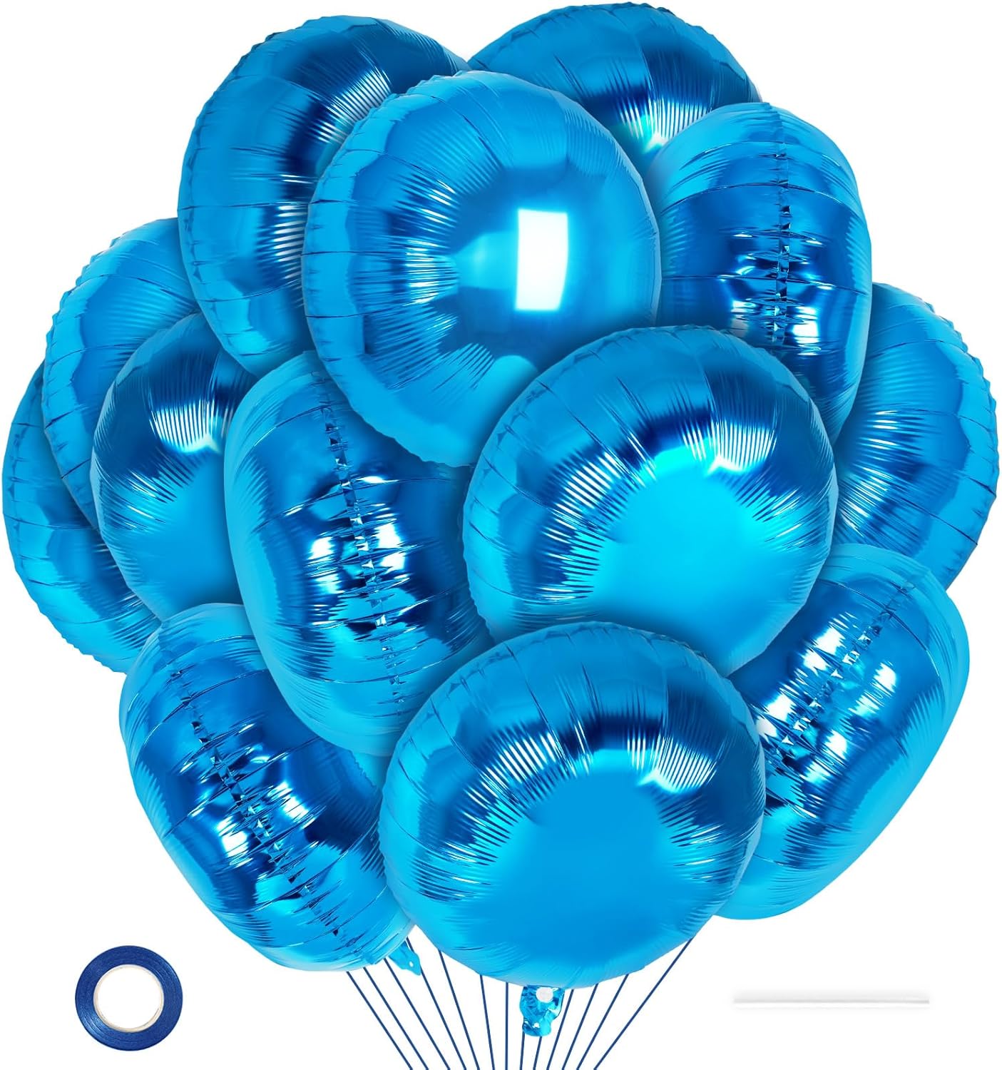 20 Pcs Black Round Shaped Balloons,18 Inch Round Foil Balloon,Giant Round Mylar Balloon Helium Balloons for Birthday Party Baby Shower Wedding Decorations (Black)