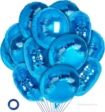 20 Pcs Black Round Shaped Balloons,18 Inch Round Foil Balloon,Giant Round Mylar Balloon Helium Balloons for Birthday Party Baby Shower Wedding Decorations (Black)