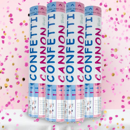 4 Pack Gender Reveal Confetti Cannon, 12 in Blue Rectangle Shaped Paper Party Poppers Cannons, Confetti Poppers For Baby Boy Gender Reveal Baby Showers (Rectangle, Blue)