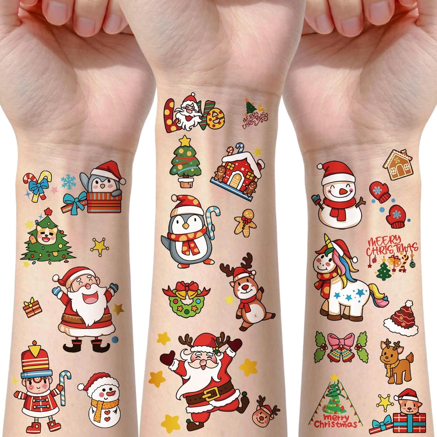 252+ PCS Glow Unicorn Princess Temporary Tattoo for Kids, 36 Sheets Rainbow Castle Candy Star Prince Fake Tattoos Sticker for Girls Boys, Luminous Birthday Magic Fairy Theme Party Favors Decoration