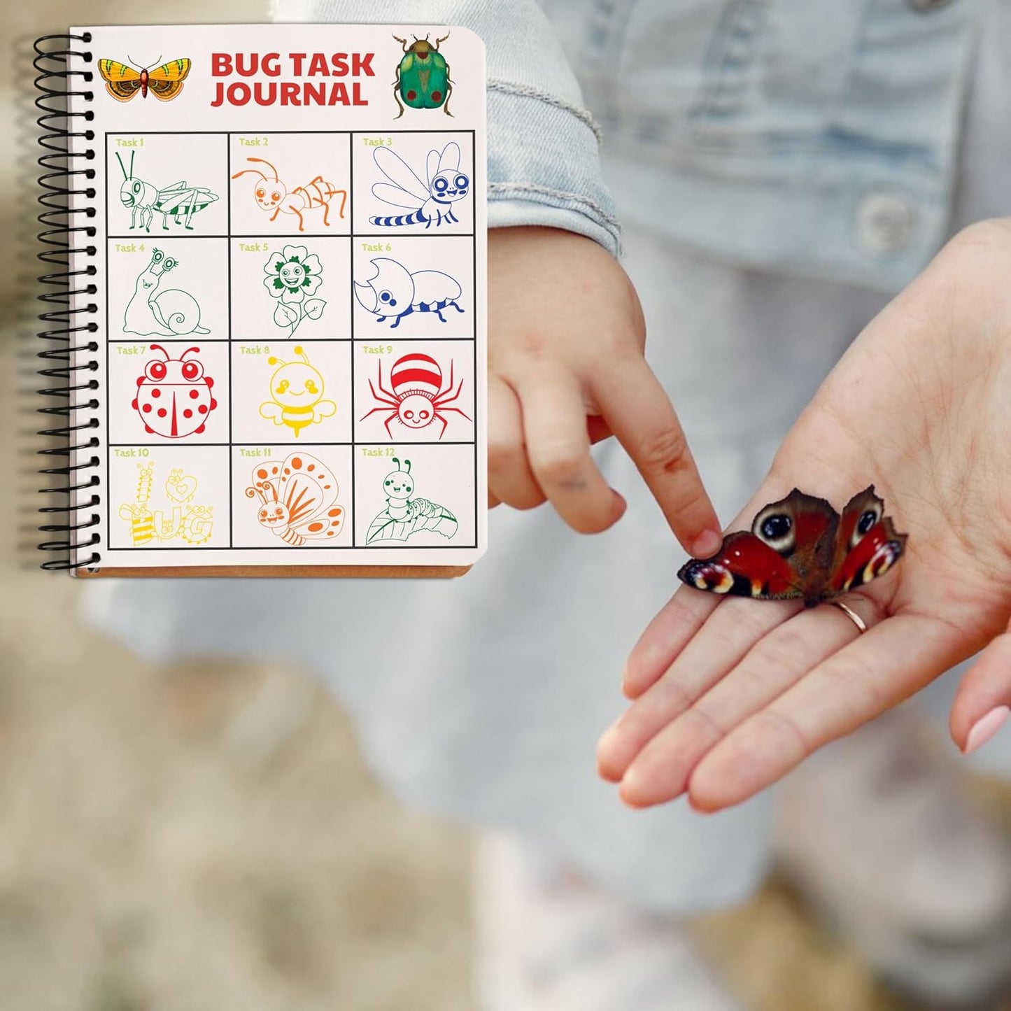 36PCS Bug Party Favors - 24PCS Pre-Cut Temporary Tattoos & 12PCS Stamps - Ideal Spring Summer Animal Themed Birthday Card Decorations Supplies Goodie Bag Kids Gifts Classroom Rewards Prizes