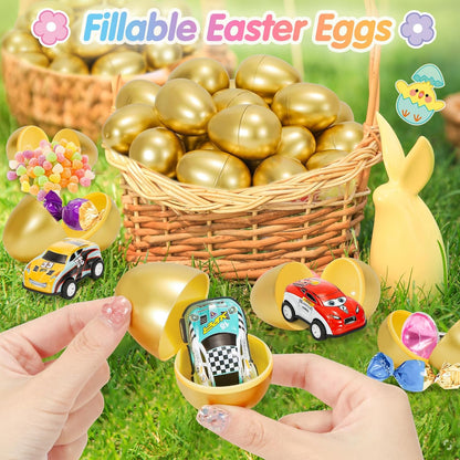 SevenQ Toy Cars Easter Basket Stuffers 24 Pcs, Prefilled Easter Egg Fillers Race Car Party Favors for Kids Birthday Goodie Bag Treasure Box Toys for Classroom Treat Prizes Pinata Egg Hunt Supplies